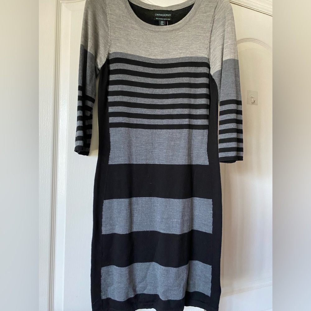 Black and grey casual dress. Worn once.